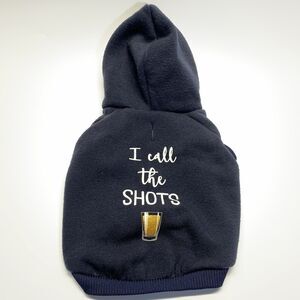 Top Paw Dog Hoodie Small Navy Blue “I Call The Shots” Sweatshirt Jersey
